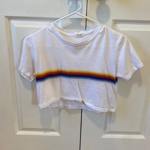 white striped brandy melville crop top